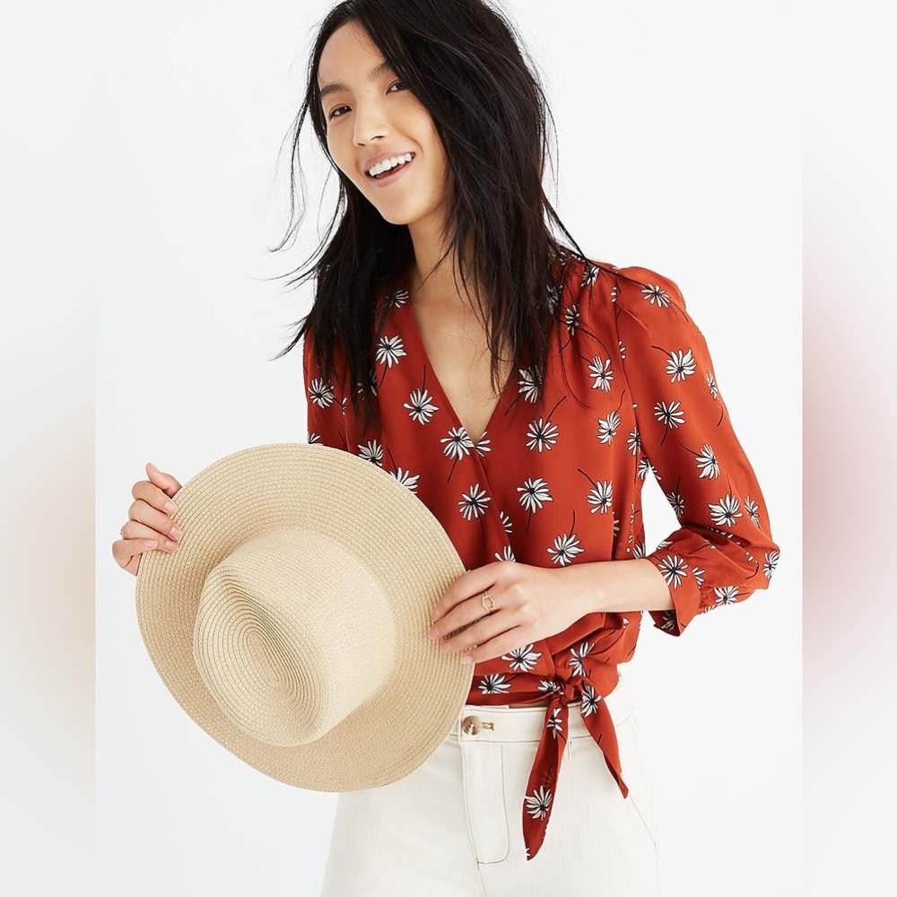 Brand Madewell: Daisy Wrap Silk Blouse